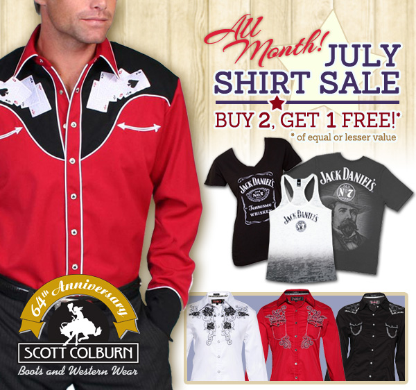 Scott Colburn Boots and Western Wear July Buy 2 Get 1 Free Sale
