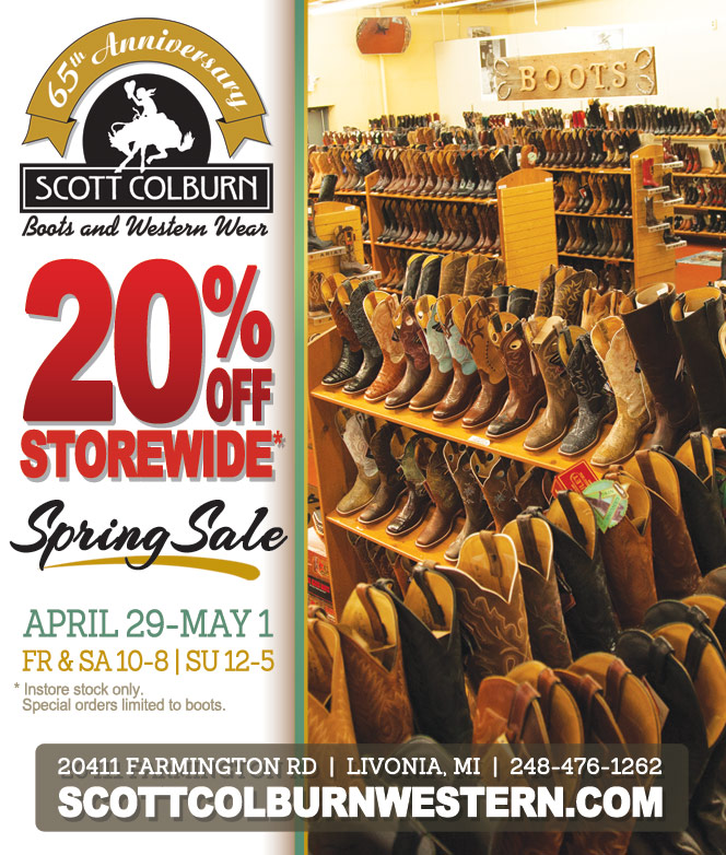 Storewide Spring Sale at Scott Colburn Boots and Western Wear