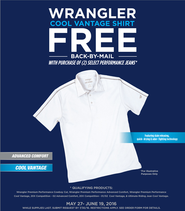 Gift by mail with purchase from Wrangler