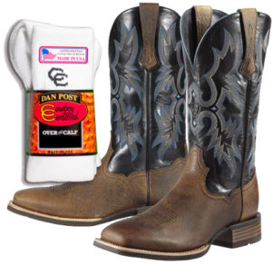 Receive a complimentary pair of Cowboy Certified Boot Socks with your purchase of Mens boots